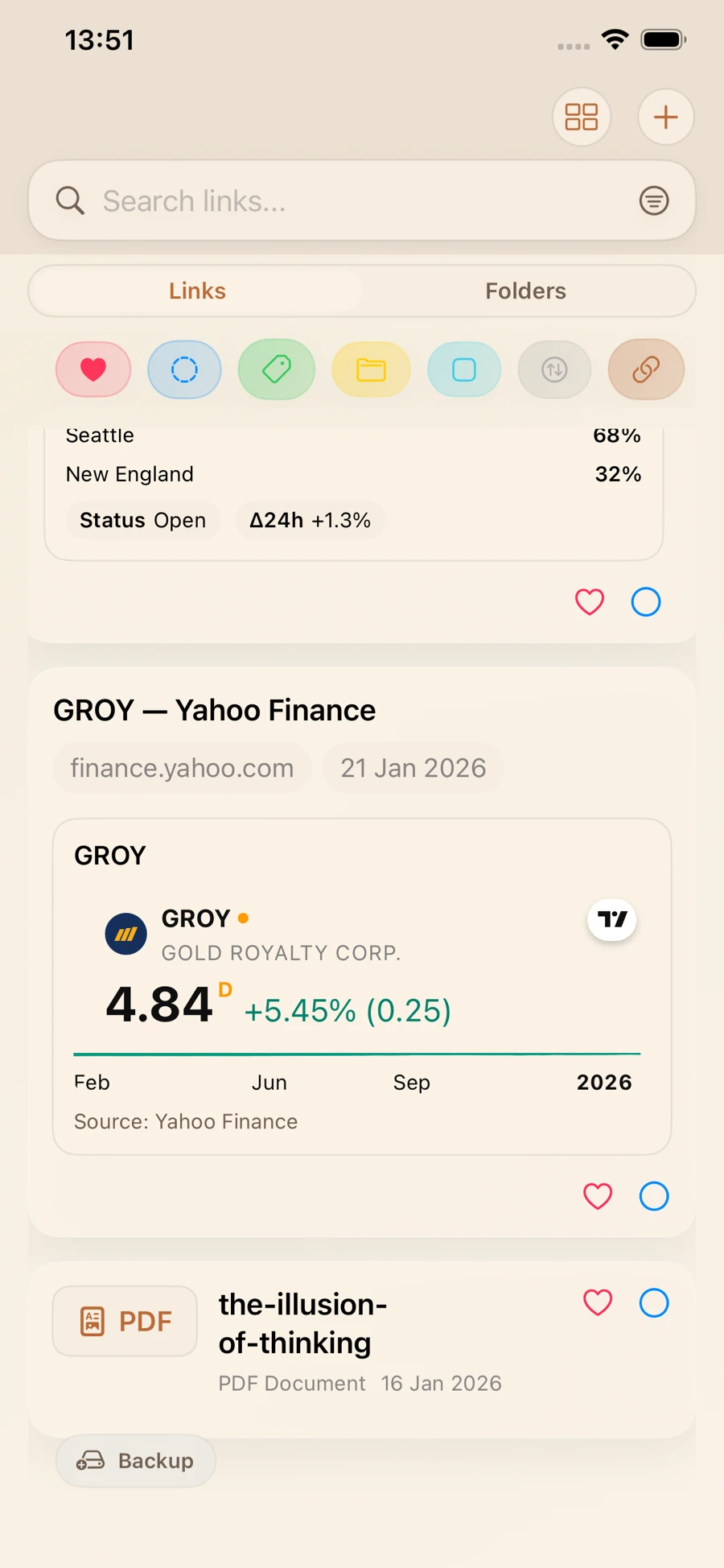 LinkBook smart card preview showing key details