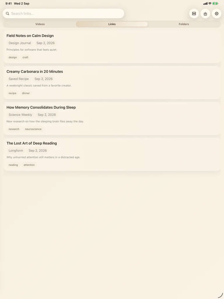 مكتبة LinkBook على iPad تتضمن مقالات وEPUB وPDF