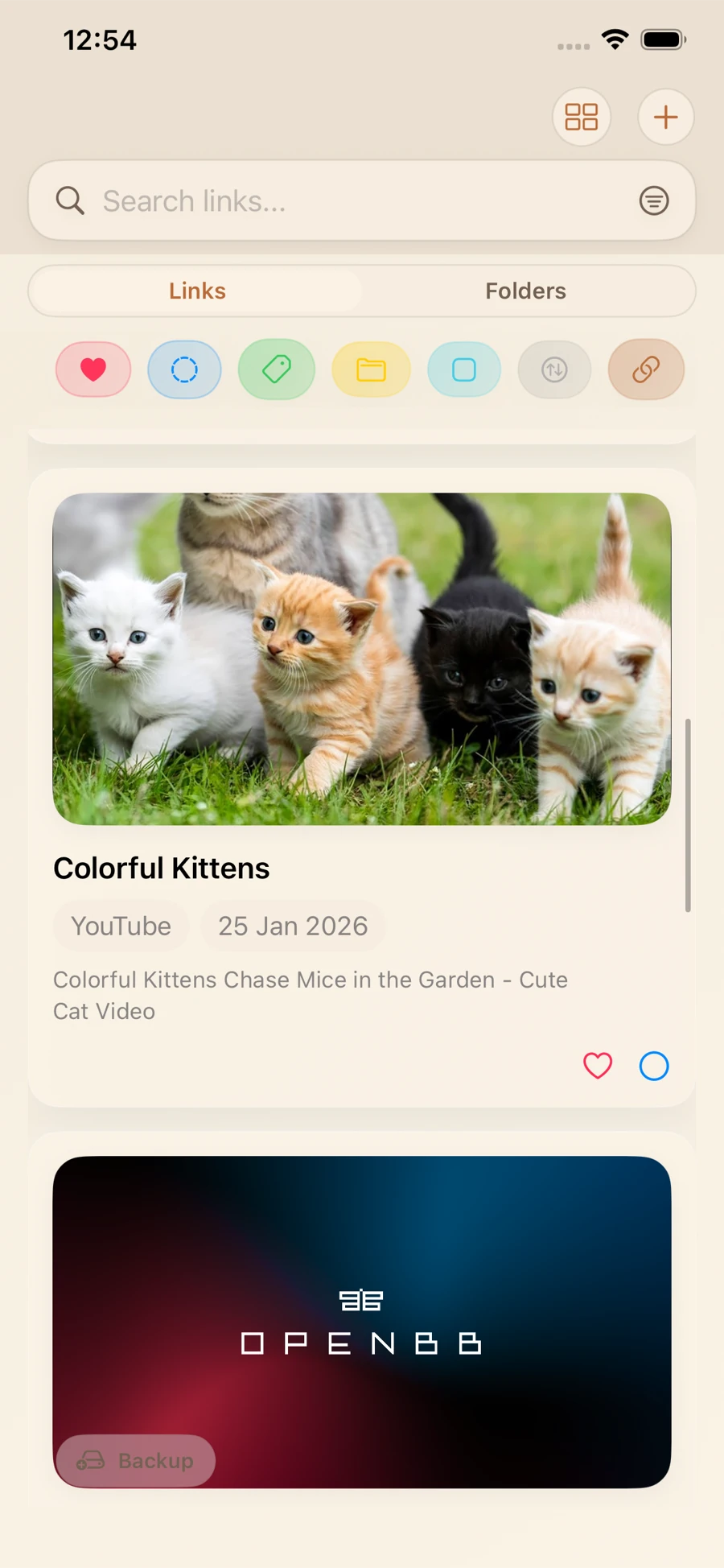 شاشة روابط LinkBook مع بطاقات ذكية